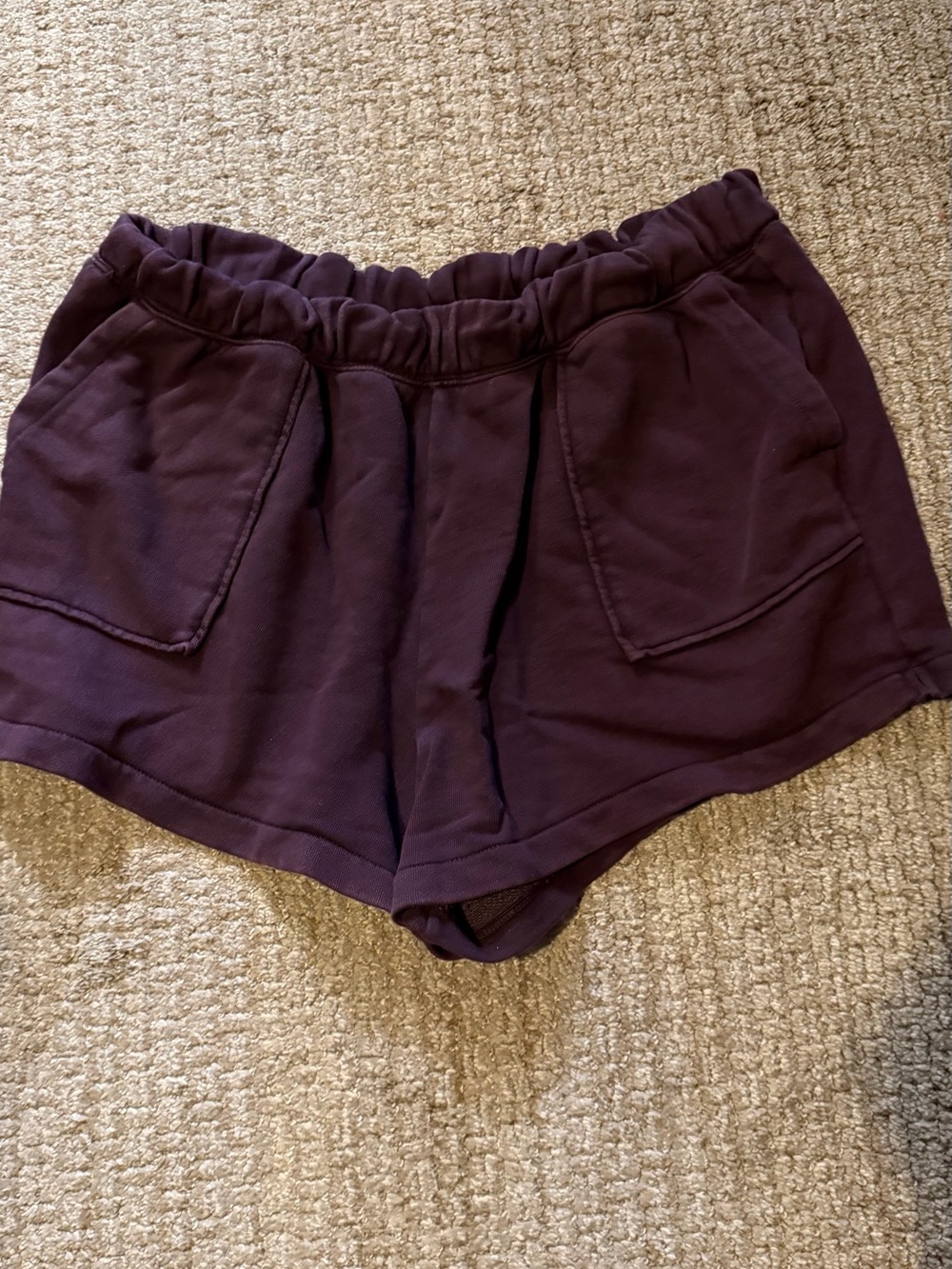 aerie Plum Elastic-Waist Pocket Athletic Shorts